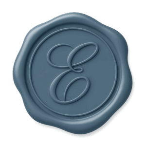 Slate blue E monogram favicon symbolizing concierge support with a personal touch